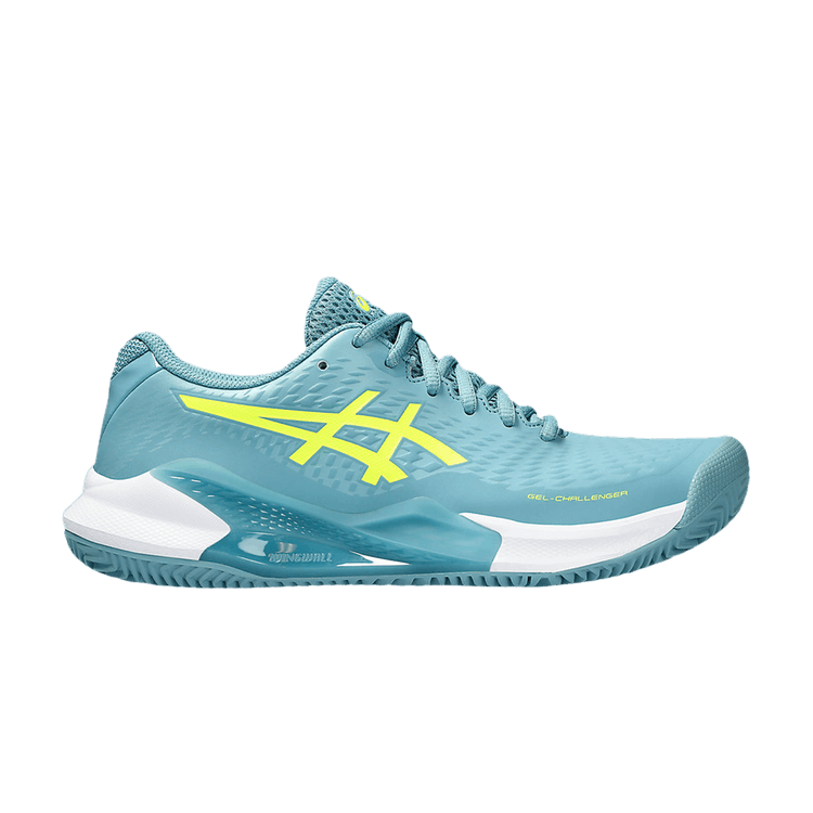 Asics Wmns Gel Challenger 14 Clay 'Gris Blue Safety Yellow' — Gris Blue/Safety Yellow