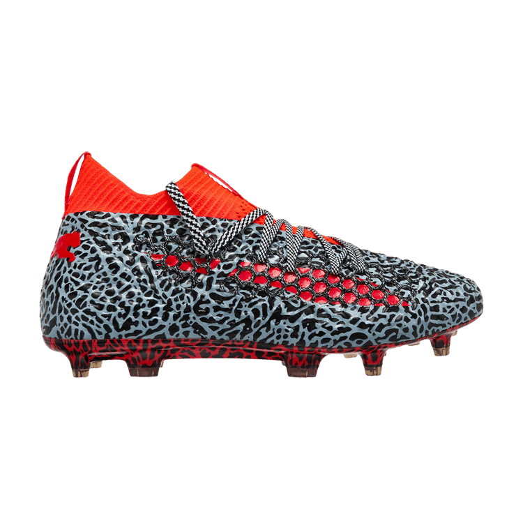 Puma Future 18.1 Netfit FG AG 'Texture Pack - White Red Blast' — White/Black/Red Blast