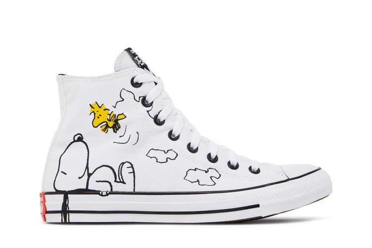 Peanuts x Converse Chuck Taylor All Star High 'Snoopy and Woodstock' — White/Black/Signal Red