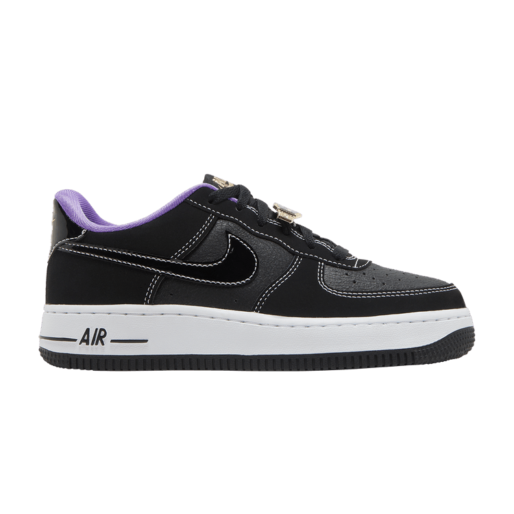 Nike Air Force 1 LV8 GS 'World Champ - Lakers' — Black/Iron Grey/White/Black