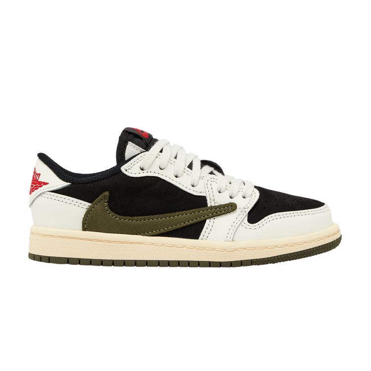 Travis Scott x Air Jordan 1 Retro Low OG SP PS 'Olive' — Sail/University Red/Black/Medium Olive