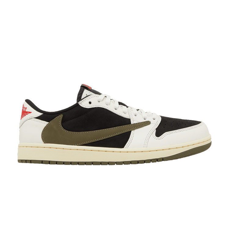 Travis Scott x Wmns Air Jordan 1 Retro Low OG SP 'Olive' — Sail/University Red/Black/Medium Olive