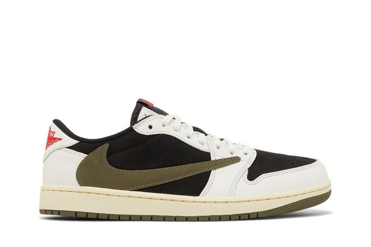 Travis Scott x Wmns Air Jordan 1 Retro Low OG SP 'Olive' — Sail/University Red/Black/Medium Olive
