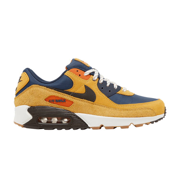 Nike Air Max 90 'Bucktan Team Navy' — Bucktan/Campfire Orange/Team Navy/Velvet Brown