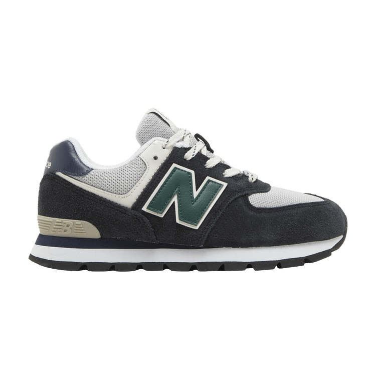 New Balance 574 Big Kid 'Black Nightwatch Green' — Black/Navy/Nightwatch Green