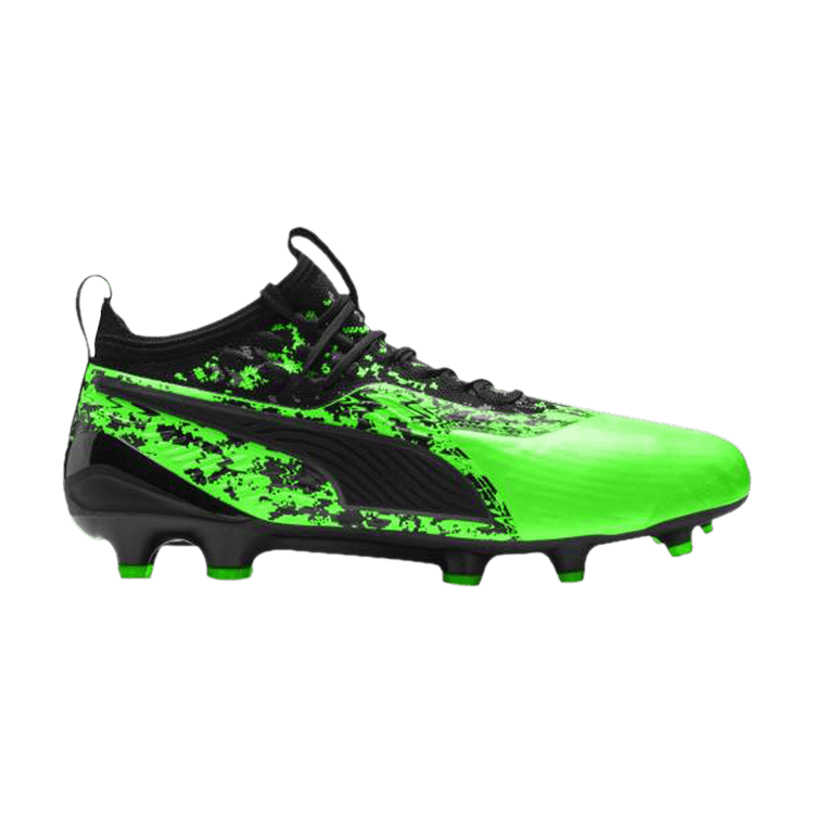 Puma One 19.1 FG AG 'Black Green Gecko' — Green Gecko/Black/Charcoal Grey