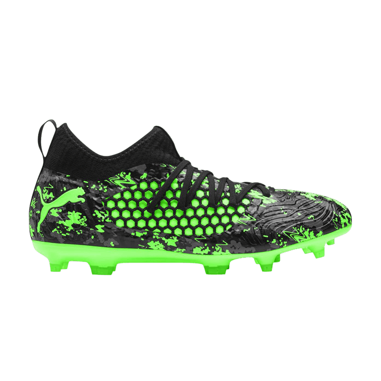 Puma Future 19.3 Netfit FG AG 'Black Green Gecko' — Black/Charcoal Grey/Green Gecko