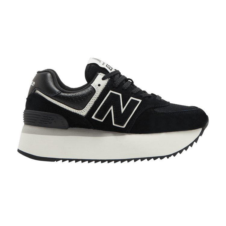 New Balance Wmns 574+ 'Black White' — Black