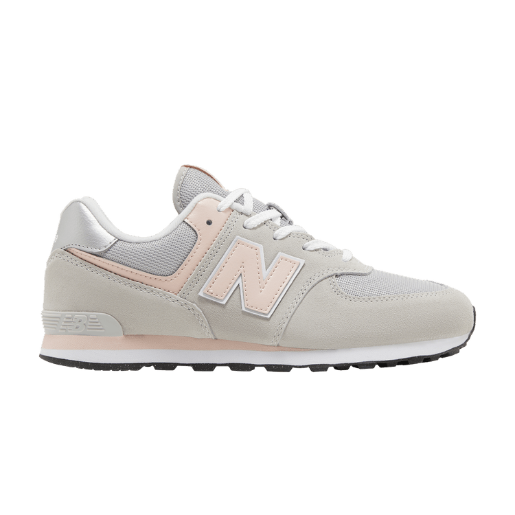 New Balance 574 Big Kid Wide 'Core Pack - Rain Cloud Pink Haze' — Rain Cloud/Pink Haze