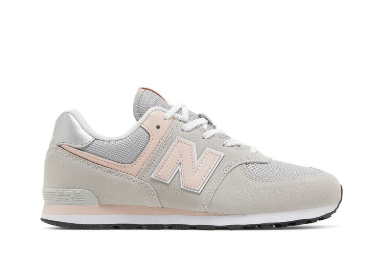 New Balance 574 Big Kid Wide 'Core Pack - Rain Cloud Pink Haze' — Rain Cloud/Pink Haze