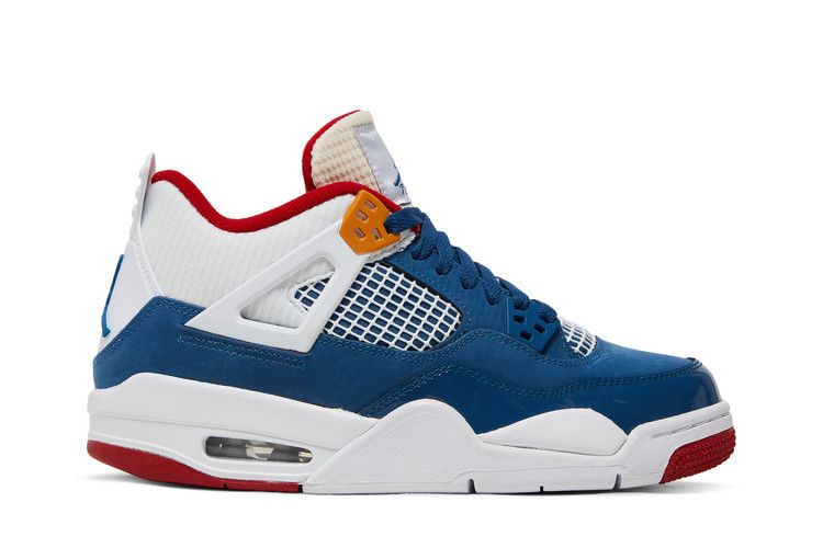 Air Jordan 4 Retro GS 'Messy Room' — French Blue/White/Gym Red/Pearl White/Chutney/Altitude Green