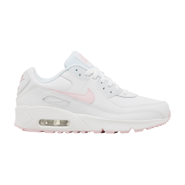 Nike Air Max 90 Leather GS 'White Pink Foam' — White/White/White/Pink Foam