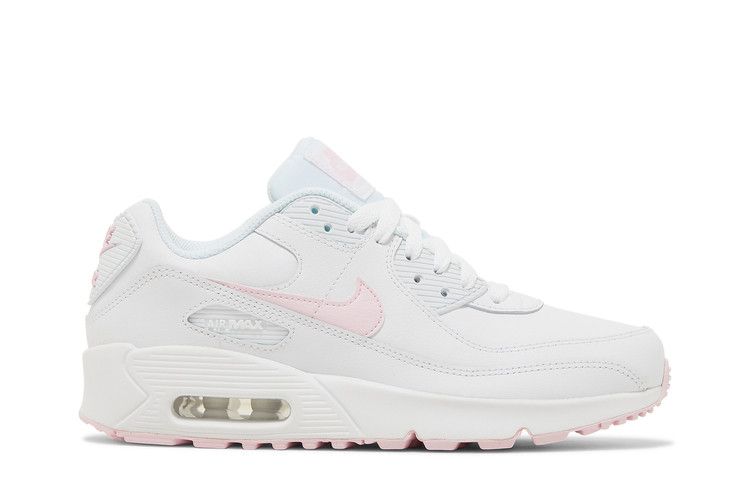 Nike Air Max 90 Leather GS 'White Pink Foam' — White/White/White/Pink Foam (2)