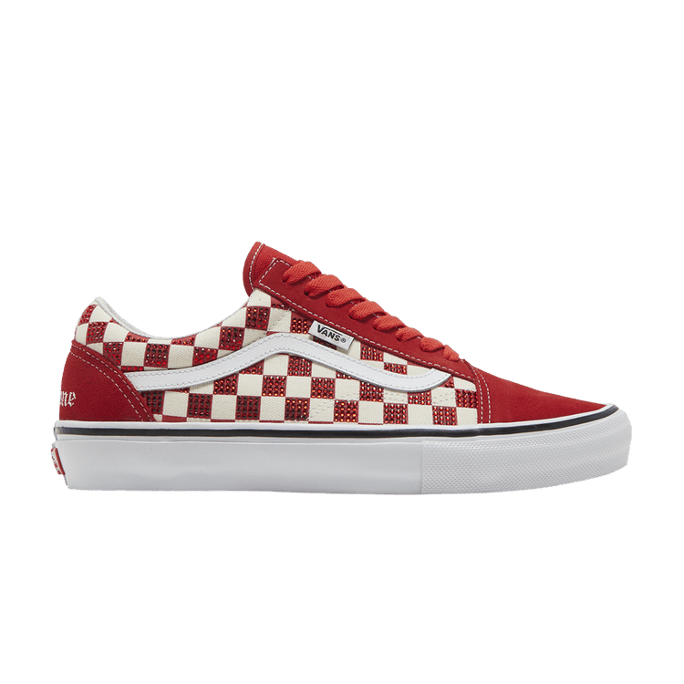 Supreme x Swarovski x Vans Skate Old Skool 'Red' — Red