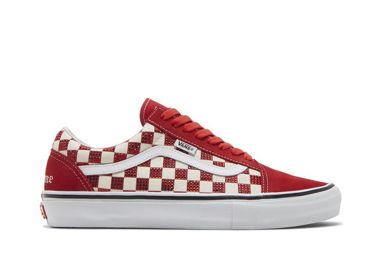 Supreme x Swarovski x Vans Skate Old Skool 'Red' — Red
