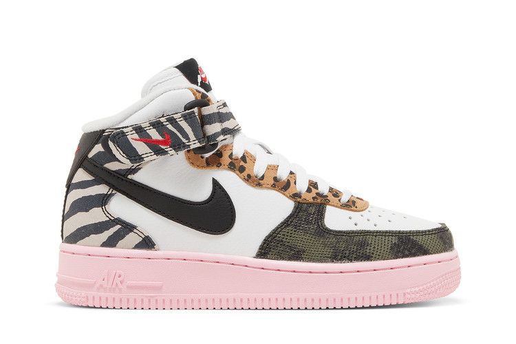 Nike Wmns Air Force 1 Mid 'Tunnel Walk' — White/Medium Soft Pink/University Red/Black (2)