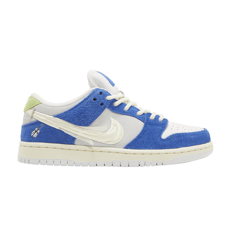 Fly Streetwear x Nike Dunk Low Pro SB 'Gardenia' — Game Royal/Sail/Grey Fog