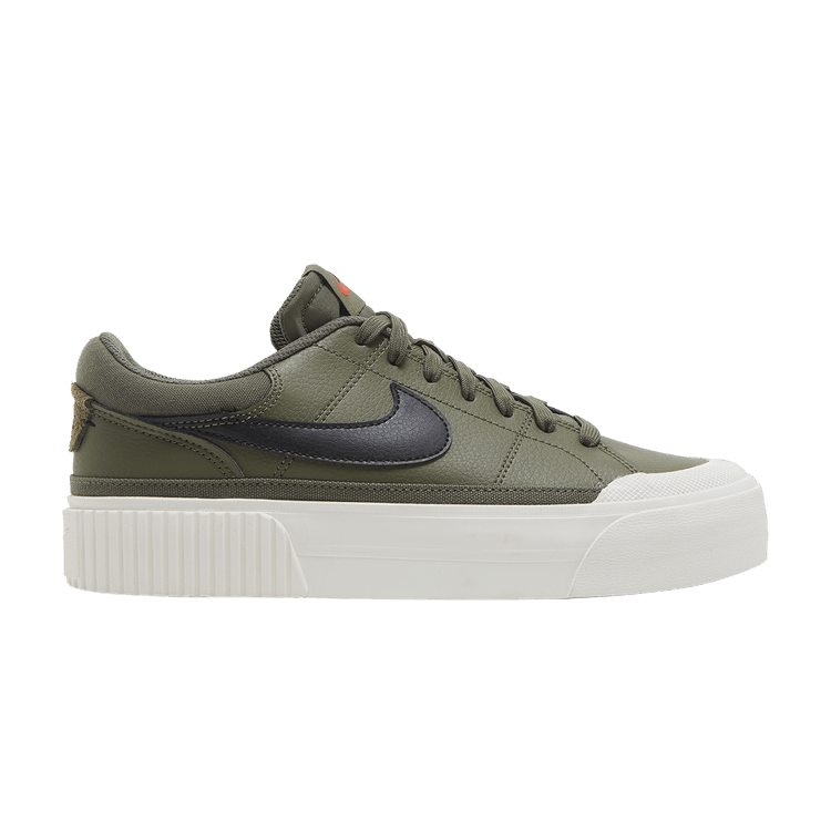Nike Wmns Court Legacy Lift 'Medium Olive' — Medium Olive/Sail/Team Orange/Black