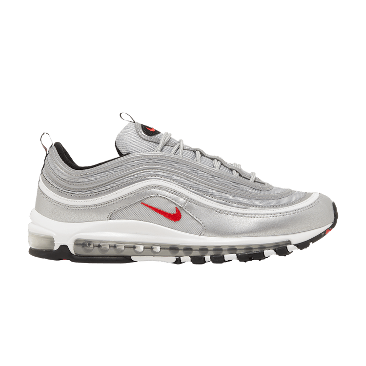 Nike Men's Air Max 97 OG 'Silver Bullet' 2022 — Metallic Silver/University Red/Black/White