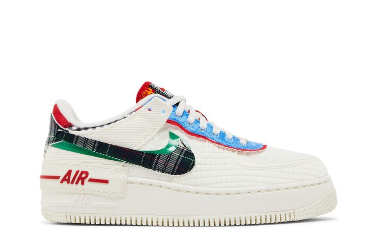 Nike Wmns Air Force 1 Shadow 'Multi-Material' — Sail/Classic Green/University Blue/Multi-Color (2)