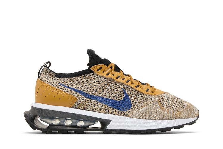 Nike Air Max Flyknit Racer 'Elemental Gold' — Elemental Gold/Gold Suede/Black/Hyper Royal (2)