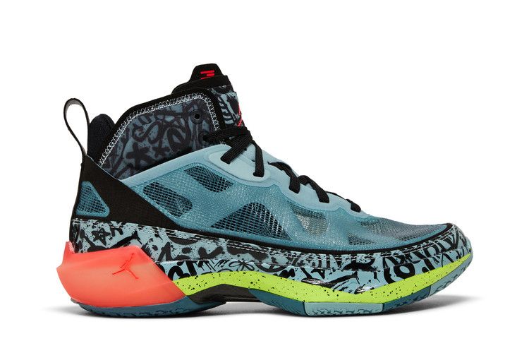 Satou Sabally x Wmns Air Jordan 37 'Grafitti' — Ocean Cube/Volt/Black/Flash Crimson