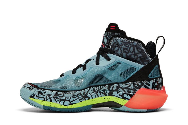 Satou Sabally x Wmns Air Jordan 37 'Grafitti' — Ocean Cube/Volt/Black/Flash Crimson