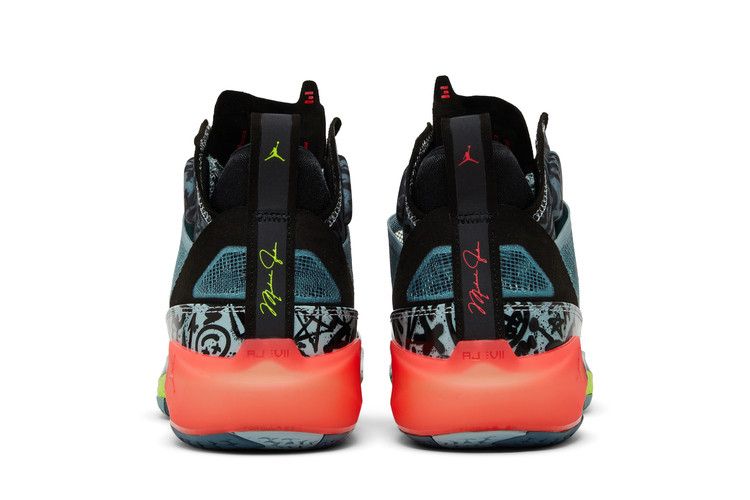 Satou Sabally x Wmns Air Jordan 37 'Grafitti' — Ocean Cube/Volt/Black/Flash Crimson