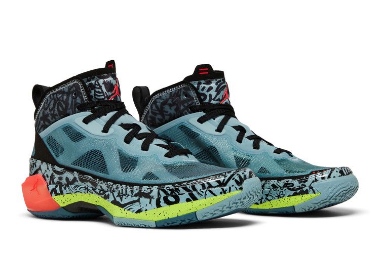 Satou Sabally x Wmns Air Jordan 37 'Grafitti' — Ocean Cube/Volt/Black/Flash Crimson