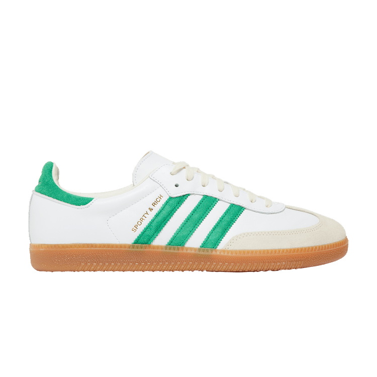 Sporty &amp; Rich x adidas Samba OG 'White Green' — Cloud White/Green/Gum