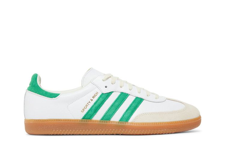 Sporty &amp; Rich x adidas Samba OG 'White Green' — Cloud White/Green/Gum