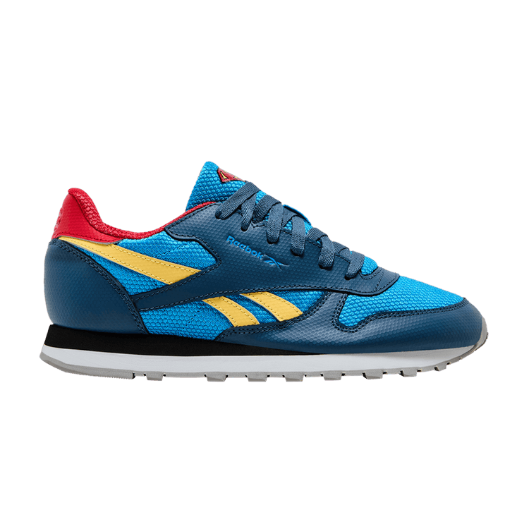 DC Comics x Reebok Classic Leather Big Kid 'Superboy and Supergirl' — Upbeat Blue/Redtastic/Hazy Yellow