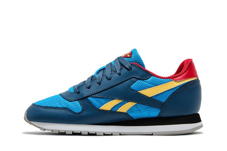 DC Comics x Reebok Classic Leather Big Kid 'Superboy and Supergirl' — Upbeat Blue/Redtastic/Hazy Yellow