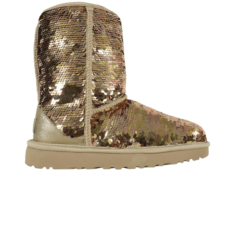 UGG Wmns Classic Short Boot 'Sequin - Gold' — Gold