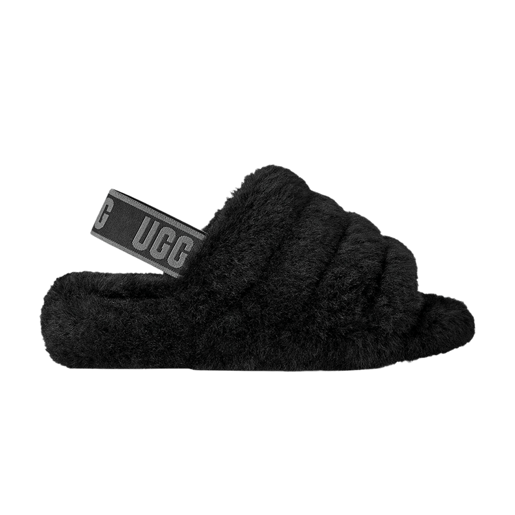 UGG Wmns Fluff Yeah Slide 'Black Dark Shadow' — Black/Dark Shadow
