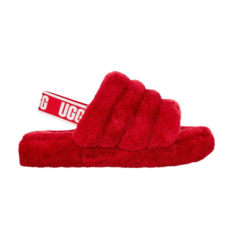 UGG Fluff Yeah Slide Kids 'Ribbon Red' — Ribbon Red