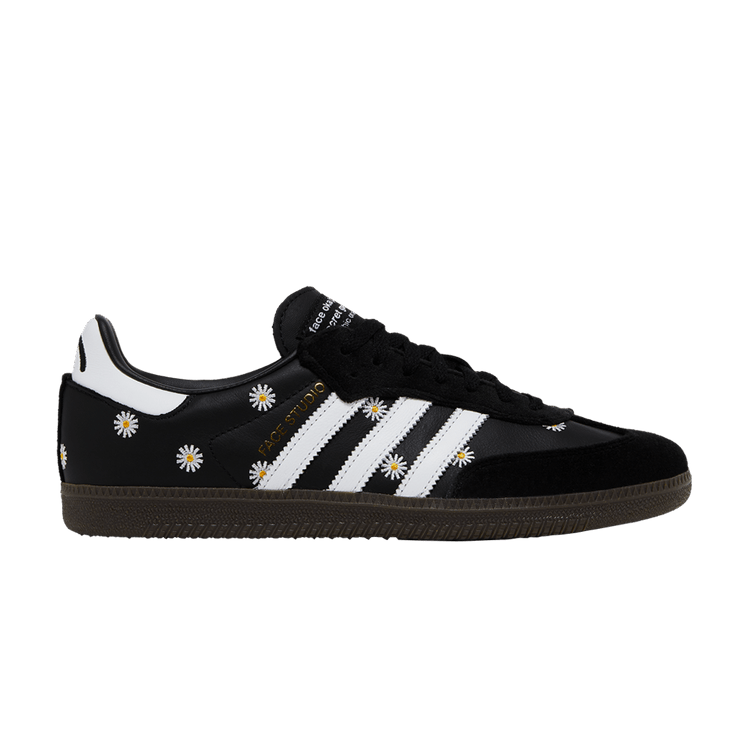 atmos x FACE x adidas Samba OG 'Embroidered Daisies' — Core Black/Footwear White/Gold Foil