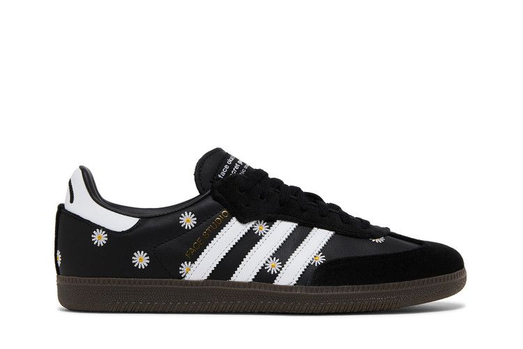 atmos x FACE x adidas Samba OG 'Embroidered Daisies' — Core Black/Footwear White/Gold Foil