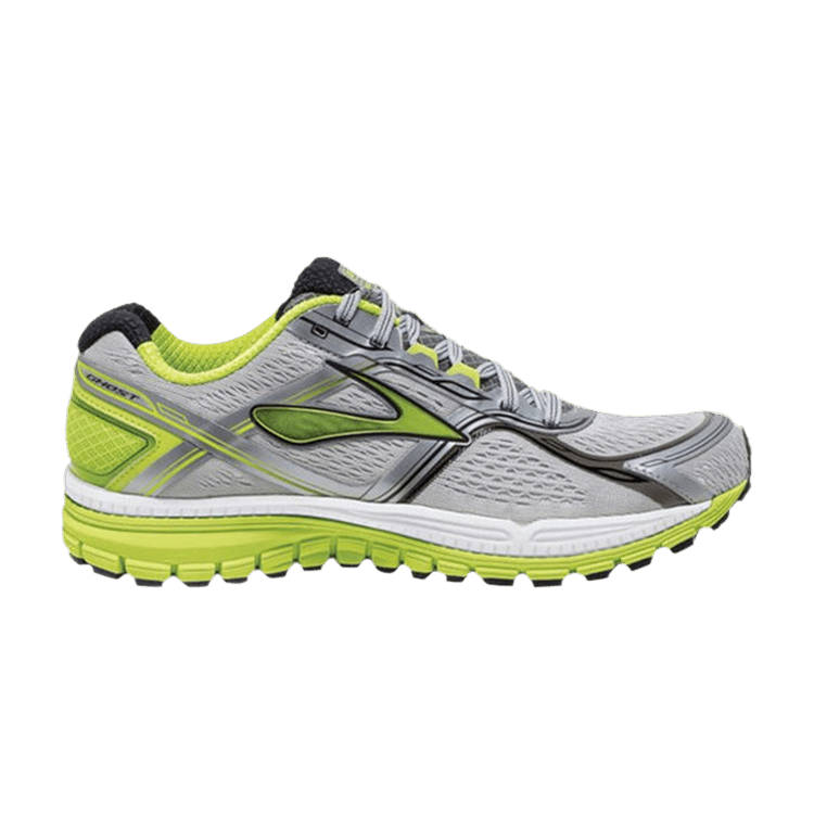 Brooks Ghost 8 'Charcoal Lime' — Metallic Charcoal/Lime/Pure Silver
