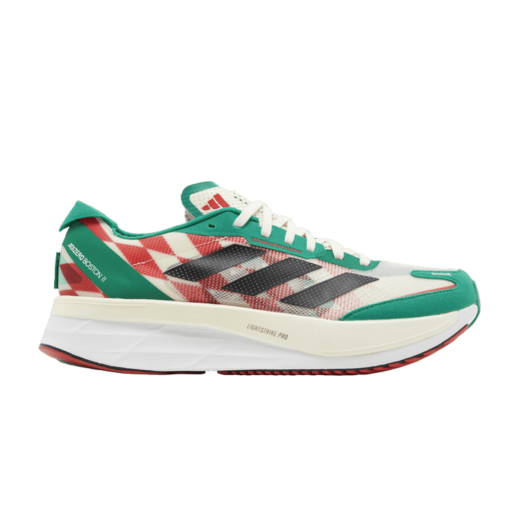 Adidas Adizero Boston 11 'Refuel' — Chalk White/Core Black/Bold Green