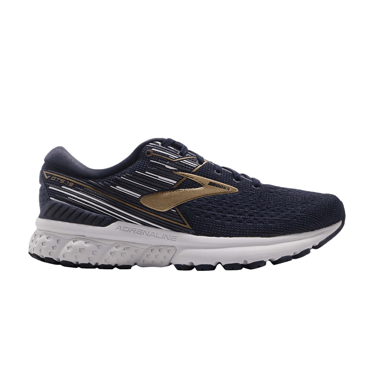 Brooks Adrenaline GTS 19 2E Wide 'Navy Gold' — Navy/Gold/Grey