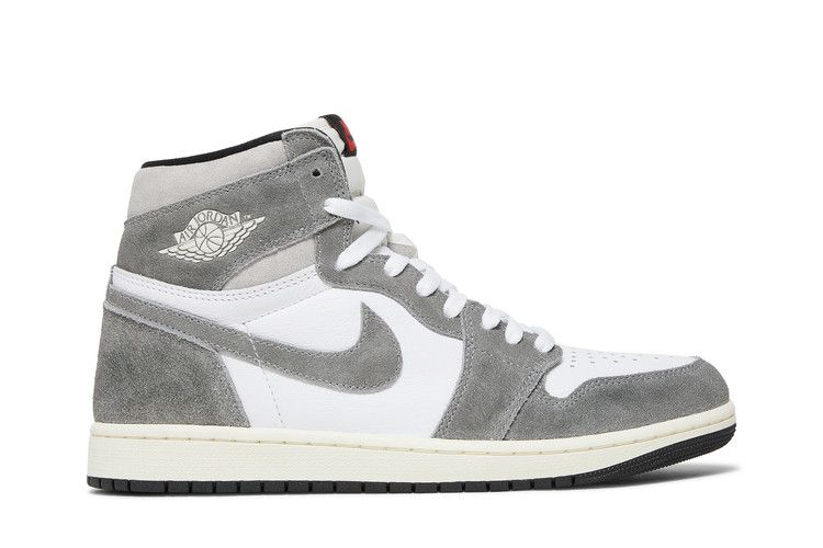 Air Jordan 1 Retro High OG 'Washed Black' — Black/Fire Red/Light Smoke Grey/Sail