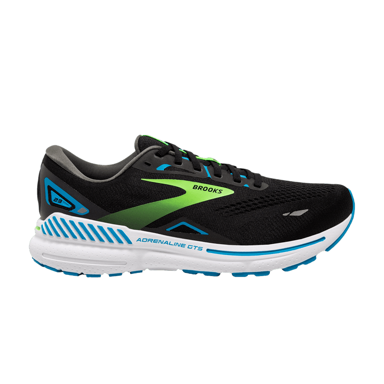Brooks Adrenaline GTS 23 B Narrow 'Black Hawaiian Ocean' — Black/Hawaiian Ocean/Green
