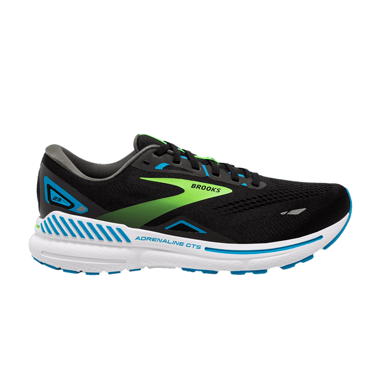 Brooks Adrenaline GTS 23 'Black Hawaiian Ocean' — Black/Hawaiian Ocean/Green