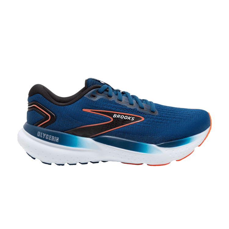 Brooks Glycerin 21 2E Wide 'Blue Opal Nasturtium' — Blue Opal/Black/Nasturtium