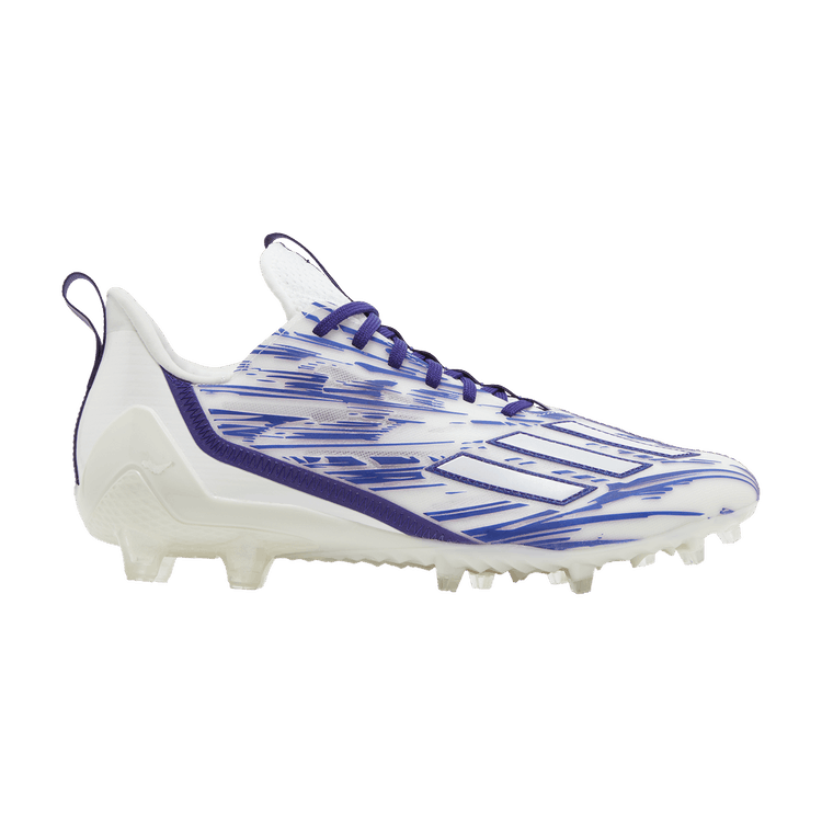 adidas Adizero Cleats 'White Team College Purple' — Cloud White/Team College Purple/Cloud White