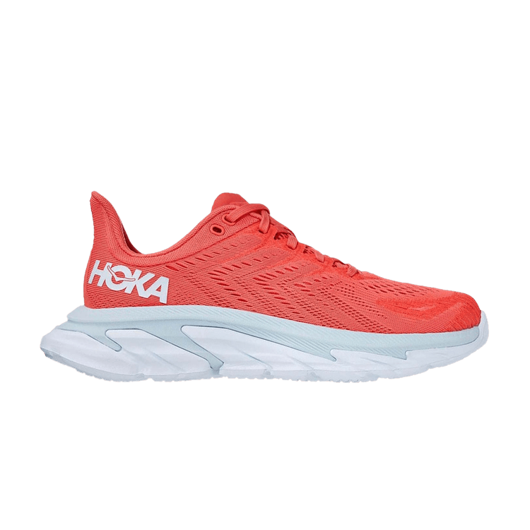 HOKA Wmns Clifton Edge 'Hot Coral' — Hot Coral/White