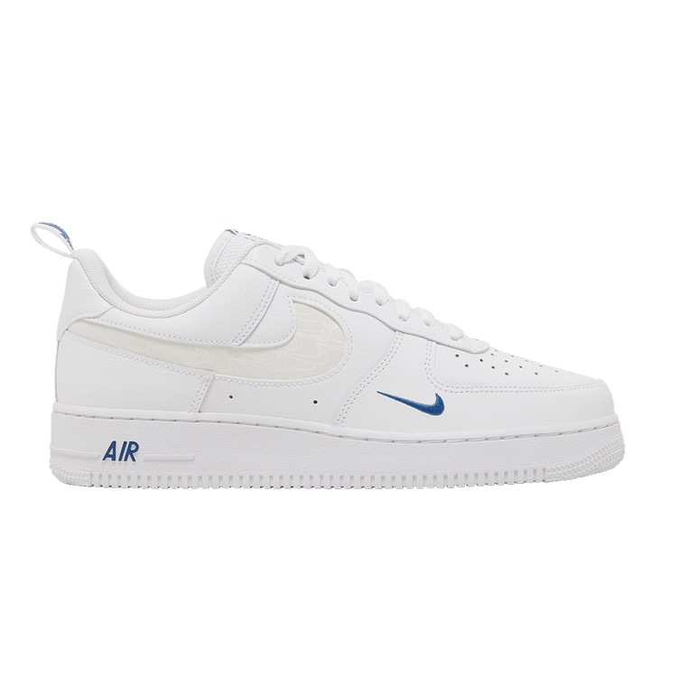 Nike Air Force 1 '07 LV8 'Reflective Swoosh - White Dark Marina Blue' — White/Dark Marina Blue/White