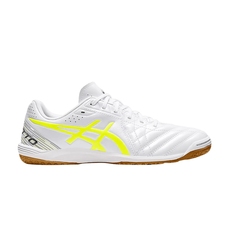Asics Calcetto WD 8 2E Wide 'White Safety Yellow' — White/Safety Yellow