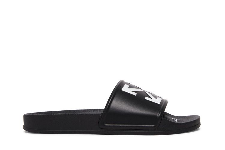 Off-White Logo Print Slide 'Black White' — Black/White
